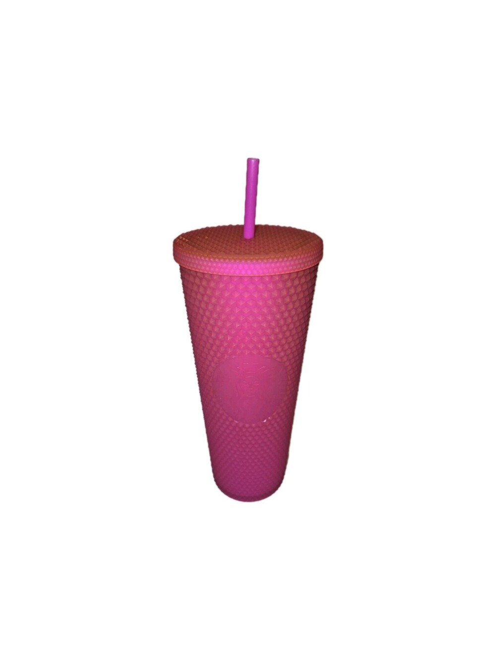 Starbucks Fall 2021 24oz Neon Barbie Pink Matte Studded Tumbler Soft Touch NWT